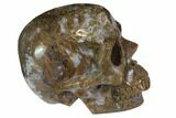 Realistic, Polished Moss Agate Skull #116519-3
